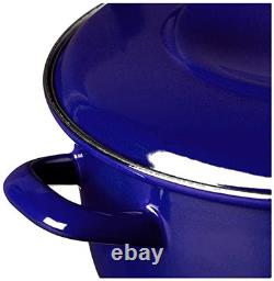 Cocotte Ronde en Fonte Émaillée Artisanale Européenne de 7QT avec Couvercle, Coba