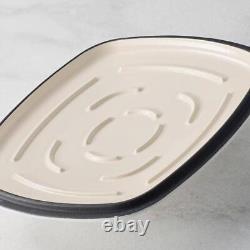 Cocotte carrée néerlandaise blanc mat 7 litres en fonte émaillée couverte de porcelaine