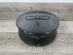 Cocotte émaillée Dansk Black Kobenstyle de 12 pouces de diamètre avec couvercle, 8 litres, fabriquée aux Pays-Bas, France.