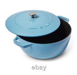 Cocotte en Fonte STAUB 5 qt, 10,25 po Ronde, Fabriquée en France, Bleue