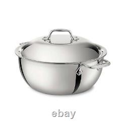 Cocotte en acier inoxydable All-Clad 5,5 litres avec couvercle bombé, 5500 TOUT NEUF