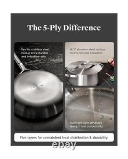 Cocotte en acier inoxydable Caraway (6,5 L) avec couvercle en acier inoxydable 5 plis