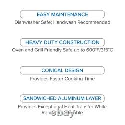 Cocotte en acier inoxydable Viking 5,2 Qt avec couvercle en verre, compatible induction, résiste jusqu'à 600 °F