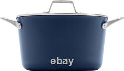 Cocotte en céramique antiadhésive Premier de 7 Qt avec couvercle, bleu nuit