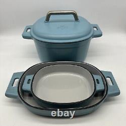 Cocotte en émail Pampered Chef Discord édition limitée 40e anniversaire bleue