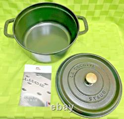 Cocotte en fonte 4 qt ronde, fabriquée en France, pour 3-4 personnes, noir mat