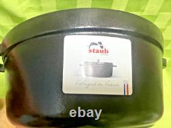 Cocotte en fonte 4 qt ronde, fabriquée en France, pour 3-4 personnes, noir mat