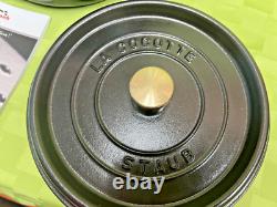 Cocotte en fonte 4 qt ronde, fabriquée en France, pour 3-4 personnes, noir mat