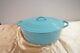 Cocotte En Fonte Le Creuset Vintage Paris Turquoise Blue E De 4,5 Litres