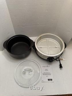 Cocotte en fonte Rockcrok Pampered Chef 3156 4 Qt avec couvercle en verre et base de chauffage