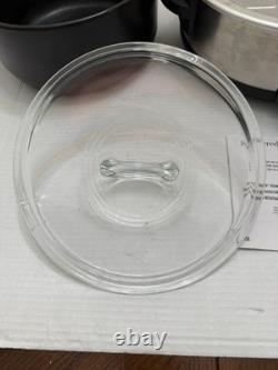 Cocotte en fonte Rockcrok Pampered Chef 3156 4 Qt avec couvercle en verre et base de chauffage