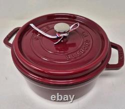 Cocotte en fonte STAUB de 4 qt, ronde, Bordeaux