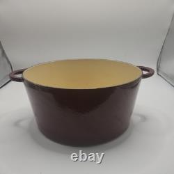 Cocotte en fonte STAUB vintage de 5 pintes, couleur cranberry, d’occasion, avec revêtement émaillé