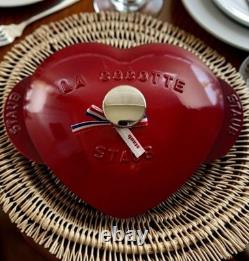 Cocotte en fonte Staub 1,75 qt, en forme de cœur, faitout cerise Valentine's rouge