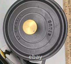 Cocotte en fonte Staub 2Qt ronde 7 pouces La Cocotte noire # 18 France rare
