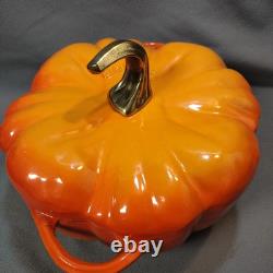 Cocotte en fonte Staub 5,5 qt Édition limitée rare Orange Citrouille