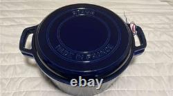 Cocotte en fonte Staub 7qt, ronde, avec grill - Bleu foncé