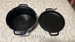 Cocotte en fonte Staub 7qt, ronde, avec grill - Bleu foncé
