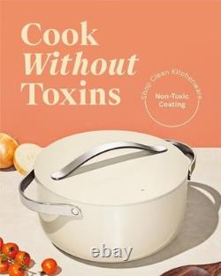 Cocotte en fonte avec couvercle 6,5 qt, 10,5 revêtement céramique antiadhésif sans