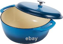 Cocotte en fonte avec couvercle, émaillée, ronde, à double poignée, robuste, La