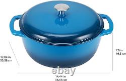 Cocotte en fonte avec couvercle, émaillée, ronde, à double poignée, robuste, La