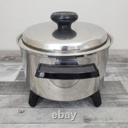 Cocotte en fonte de 5 Qt avec cuiseur lent à noyau liquide de Lifetime Electric, couvercle en acier inoxydable