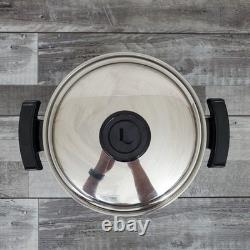 Cocotte en fonte de 5 Qt avec cuiseur lent à noyau liquide de Lifetime Electric, couvercle en acier inoxydable