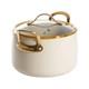 Cocotte En Fonte De 8 Quarts, Robuste, Rev&ecirc;tement C&eacute;ramique Antiadh&eacute;sif, Couvercle, Cr&egrave;me Amande, Bloomhouse Time