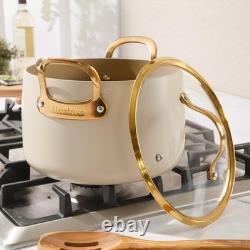 Cocotte en fonte de 8 quarts, robuste, revêtement céramique antiadhésif, couvercle, crème amande, Bloomhouse Time Cocotte en fonte de 8 quarts, robuste, revêtement céramique antiadhésif, couvercle, crème amande, Bloomhouse Time