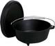 Cocotte En Fonte De Fer 8 Qt Avec Pieds, Noire, Couvercle &agrave; Charbon, Fonte Assaisonn&eacute;e Ci8scfa Avec Pieds En Fonte