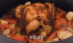 Cocotte en fonte de fer 8 qt avec pieds, noire, couvercle à charbon, fonte assaisonnée CI8SCFA avec pieds en fonte