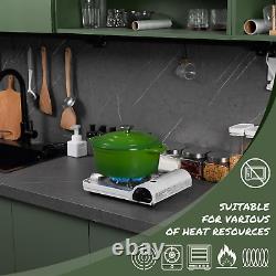 Cocotte en fonte émaillée 5,5QT avec couvercle, livre de recettes et maniques en coton