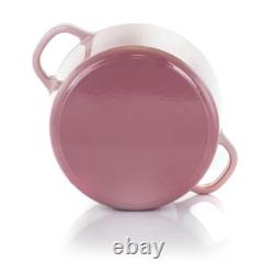 Cocotte en fonte émaillée 7Qt Artisan, rose pâle avec couvercle, durable et élégante