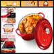 Cocotte En Fonte &eacute;maill&eacute;e 7 Qt Avec Couvercle Antiadh&eacute;sif, Compatible Avec Le Four, Poign&eacute;es Doubles