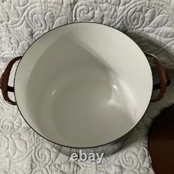 Cocotte en fonte émaillée Dansk IHQ Designs France avec couvercle marron, 8 Qt