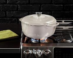 Cocotte en fonte émaillée Lodge 7,5 quart avec couvercle, blanc huître dual