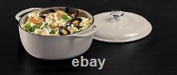 Cocotte en fonte émaillée Lodge 7,5 quart avec couvercle, blanc huître dual