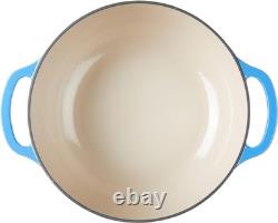 Cocotte en fonte émaillée Lodge 7,5 quart avec couvercle bleu caraïbe double