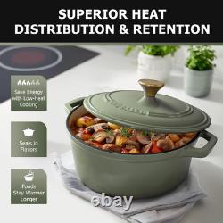Cocotte en fonte émaillée MUELLER HOME de 6 quarts, ultra-robuste
