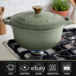 Cocotte en fonte émaillée MUELLER HOME de 6 quarts, ultra-robuste