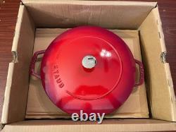 Cocotte en fonte émaillée Staub 5,1 QT 4,9 L Cerise Fabriquée en France