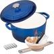 Cocotte En Fonte &eacute;maill&eacute;e Vorringard Avec Couvercle, Pour Le Pain, 4,5 Qt, Bleue
