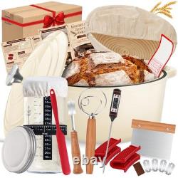Cocotte en fonte émaillée avec couvercle, 5 quarts inclus, blanc crème