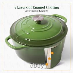 Cocotte en fonte émaillée avec couvercle Poignées surdimensionnées, Couvercle en dôme, Cocotte