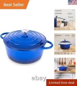 Cocotte en fonte émaillée avec couvercle de 6,4 quarts, casserole antiadhésive P