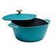 Cocotte En Fonte émaillée Carrée Tramontina 7qt Couleur Sarcelle, Compatible Avec Le Four