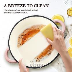 Cocotte en fonte émaillée de 5,5 litres avec couvercle, livre de recettes et maniques en coton.