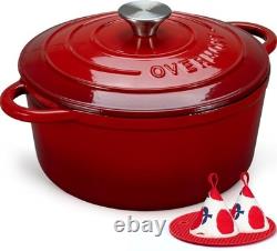 Cocotte en fonte émaillée de 5,5 qt avec couvercle