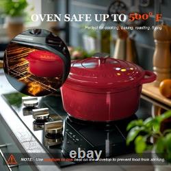 Cocotte en fonte émaillée de 5,5 qt avec couvercle