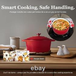 Cocotte en fonte émaillée de 5,5 qt avec couvercle